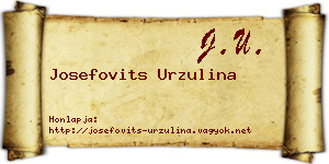 Josefovits Urzulina névjegykártya